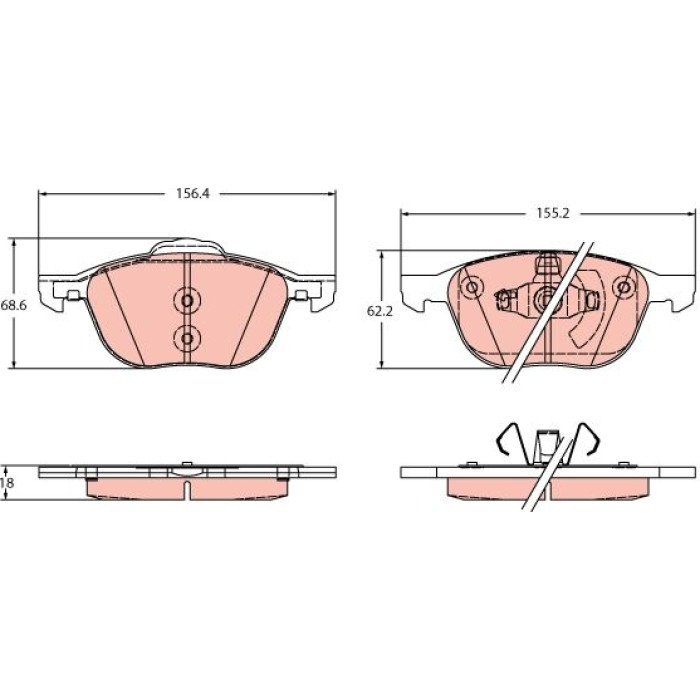 TRW Bremsbelagsatz GDB2348 TRW Bremsbelagsatz GDB2348