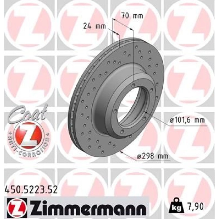 Zimmermann Bremsscheibe Vorderachse Sport 450.5223.52 Zimmermann Bremsscheibe Vorderachse Sport 450.5223.52