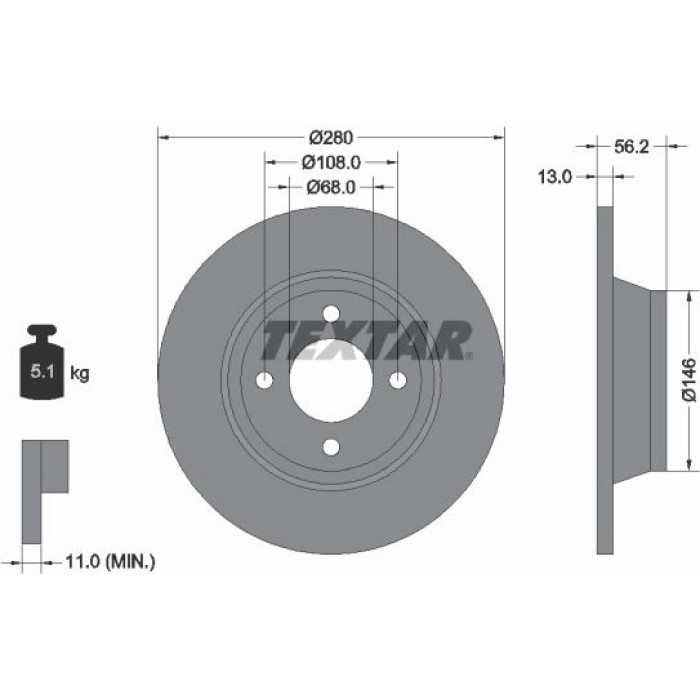 Textar Bremsscheibe 92060400 Textar Bremsscheibe 92060400