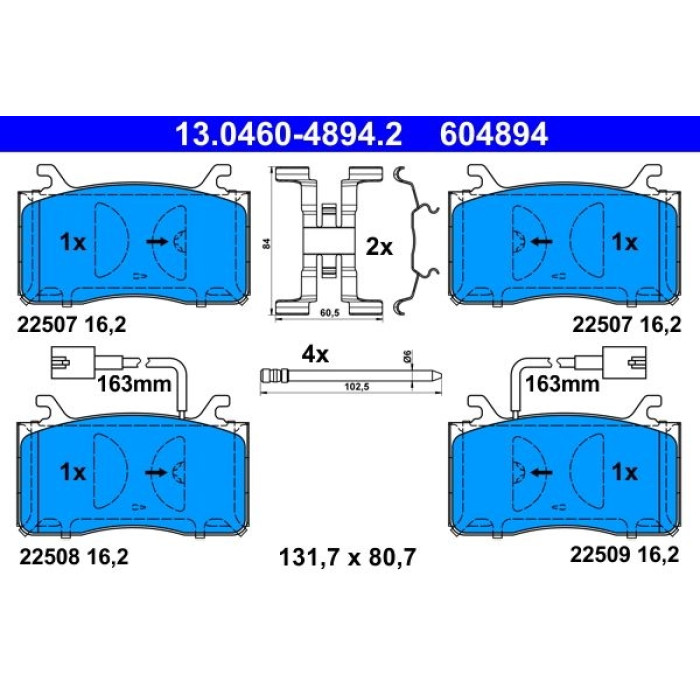 ATE Bremsbelagsatz 13.0460-4894.2 ATE Bremsbelagsatz 13.0460-4894.2