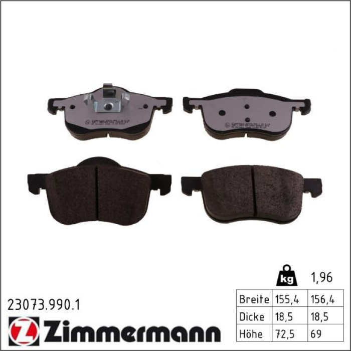 ZIMMERMANN Bremsbeläge 23073.990.1 ZIMMERMANN Bremsbeläge 23073.990.1