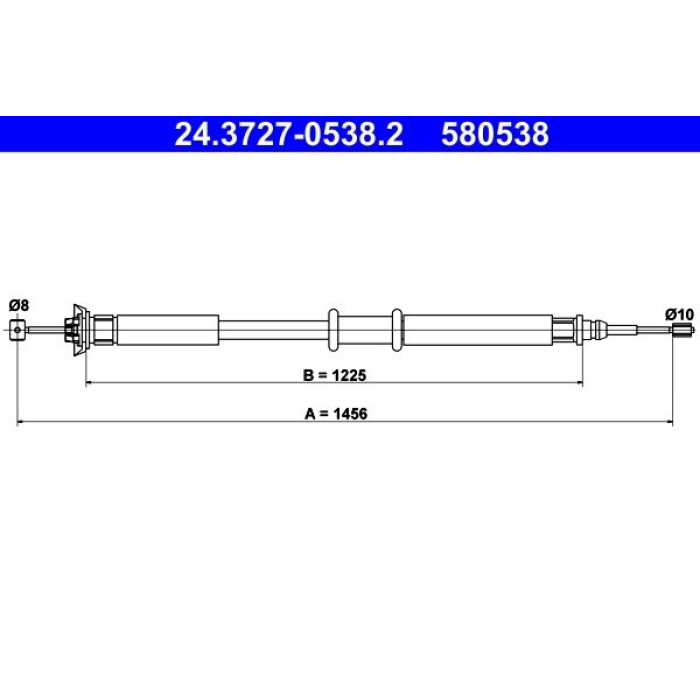 ATE Handbremsseil 24.3727-0538.2 ATE Handbremsseil 24.3727-0538.2