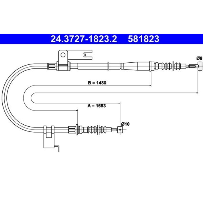 ATE Handbremsseil 24.3727-1823.2 ATE Handbremsseil 24.3727-1823.2