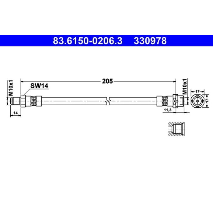 ATE Bremsschlauch 83.6150-0206.3