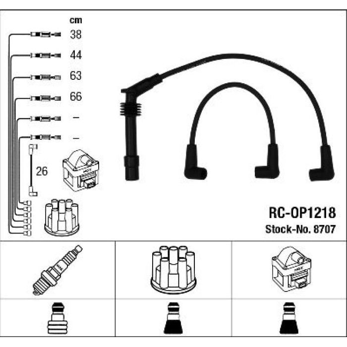 8707 NGK Zündkabelsatz (Zündleitungssatz) RC-OP1218 8707 – 5 Zündleitungen - l 8707 NGK Zündkabelsatz (Zündleitungssatz) RC-OP1218 8707 – 5 Zündleitungen - l