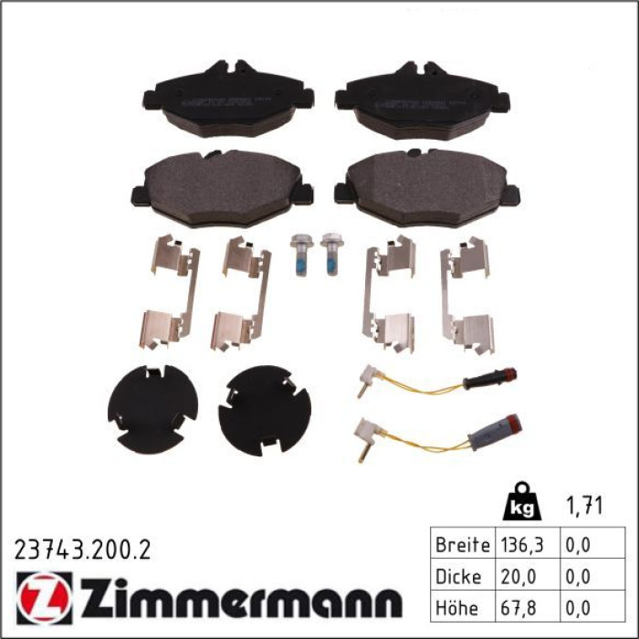 ZIMMERMANN Bremsbeläge 23743.200.2