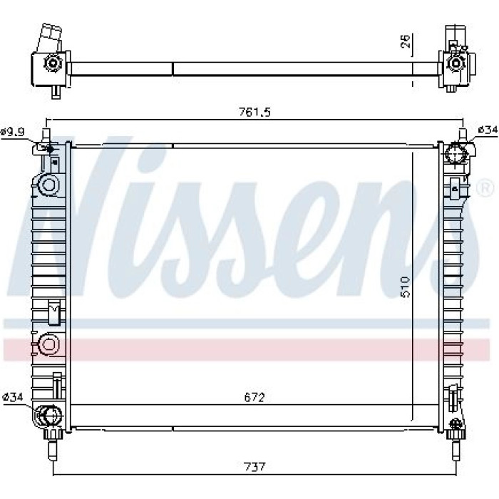 Nissens Wasserkühler PKW 616905 Nissens Wasserkühler PKW 616905