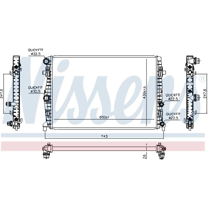 Nissens Wasserkühler PKW 606723