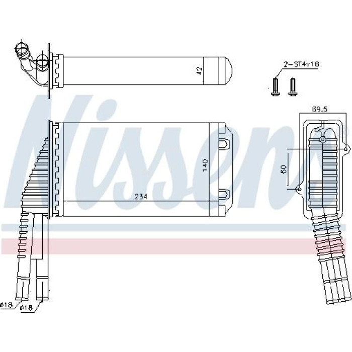 Nissens Heizungskühler PKW 72953 Nissens Heizungskühler PKW 72953
