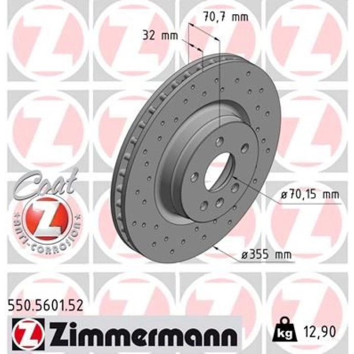 Zimmermann Bremsscheibe Vorderachse Sport 550.5601.52 Zimmermann Bremsscheibe Vorderachse Sport 550.5601.52