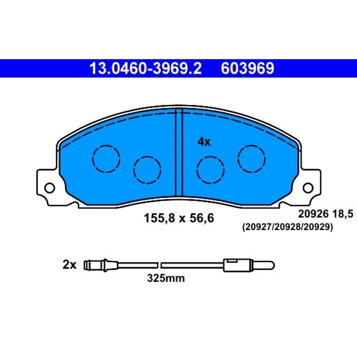 13.0460-3969.2 ATE Bremsbelagsatz 13.0460-3969.2 13.0460-3969.2 ATE Bremsbelagsatz 13.0460-3969.2