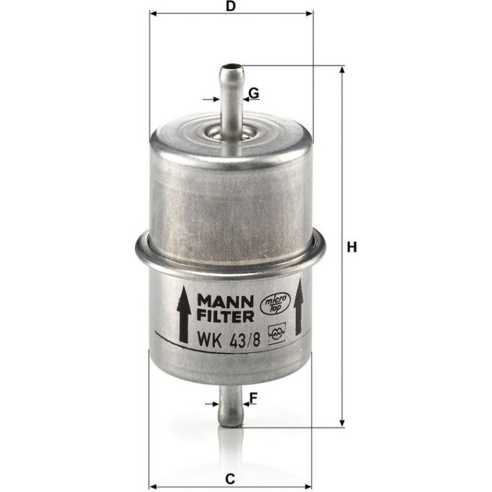 MANN-FILTER Kraftstofffilter WK 43/8 MANN-FILTER Kraftstofffilter WK 43/8