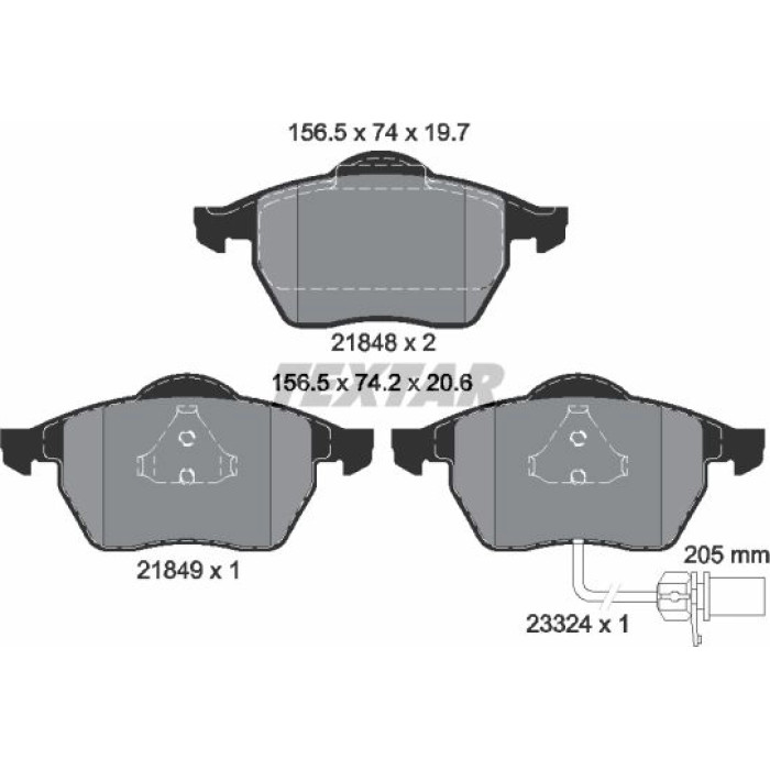 Textar Bremsbelagsatz 2184903 – 1 Verschleißsensor Textar Bremsbelagsatz 2184903 – 1 Verschleißsensor