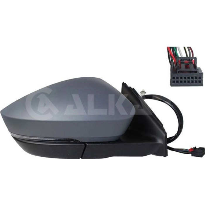 Alkar Außenspiegel 9044771 - rechts EL Klap beheizt konvex grundiert + Blinker + BDL11