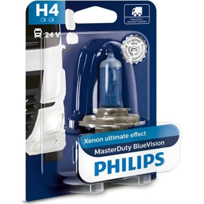 13342MDBVB1 PHILIPS H4 Halogenlampe MasterDuty BlueVision 24 V 75/70 W P43t-38, 1 Stück - 13342MDBVB1 - l 13342MDBVB1 PHILIPS H4 Halogenlampe MasterDuty BlueVision 24 V 75/70 W P43t-38, 1 Stück - 13342MDBVB1 - l