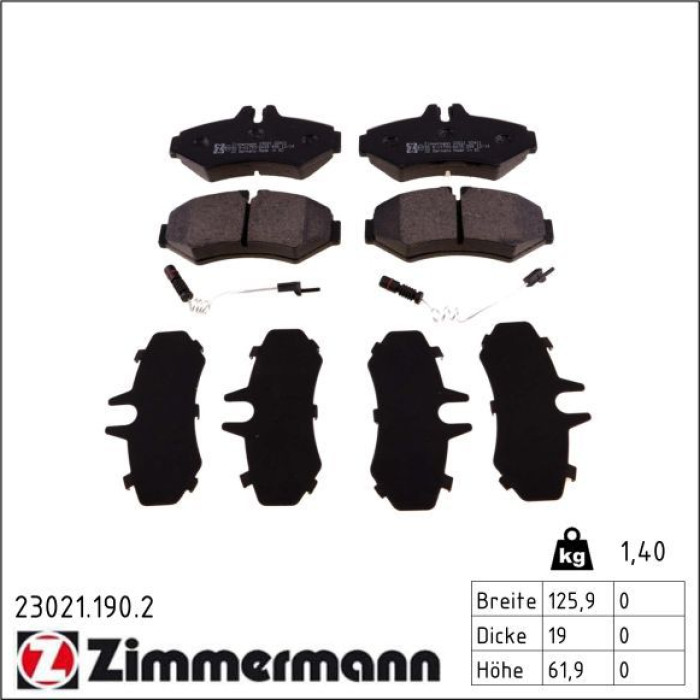 ZIMMERMANN Bremsbeläge 23021.190.2 ZIMMERMANN Bremsbeläge 23021.190.2