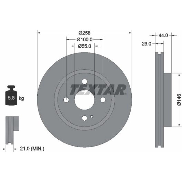 Textar Bremsscheibe 92166803 Textar Bremsscheibe 92166803