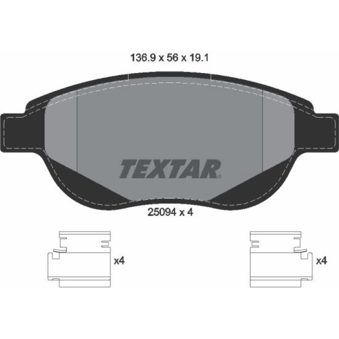 Textar Bremsbelagsatz 2509401 Textar Bremsbelagsatz 2509401