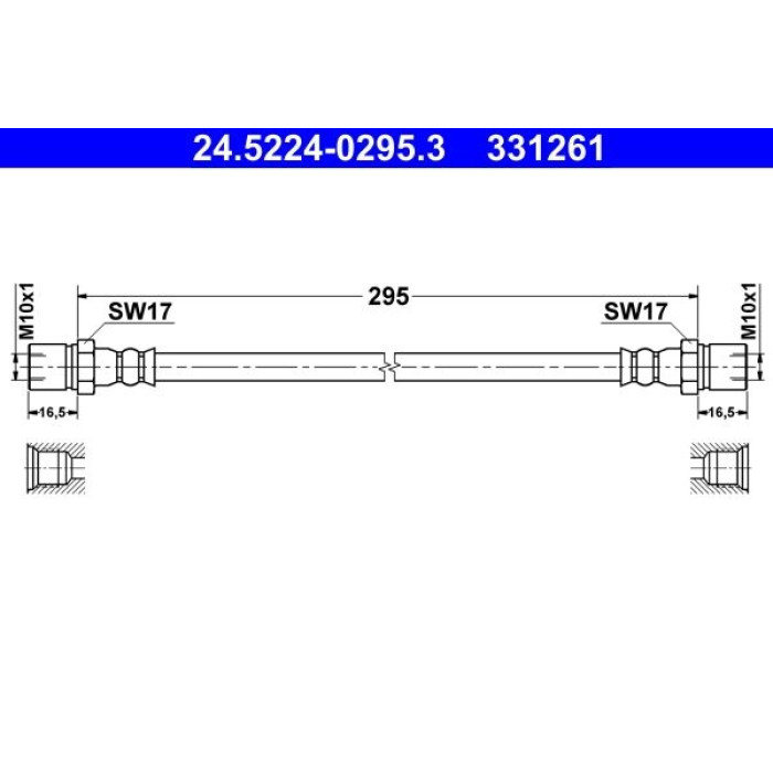 ATE Bremsschlauch 24.5224-0295.3 ATE Bremsschlauch 24.5224-0295.3