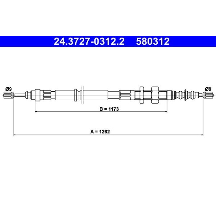 ATE Handbremsseil 24.3727-0312.2 ATE Handbremsseil 24.3727-0312.2
