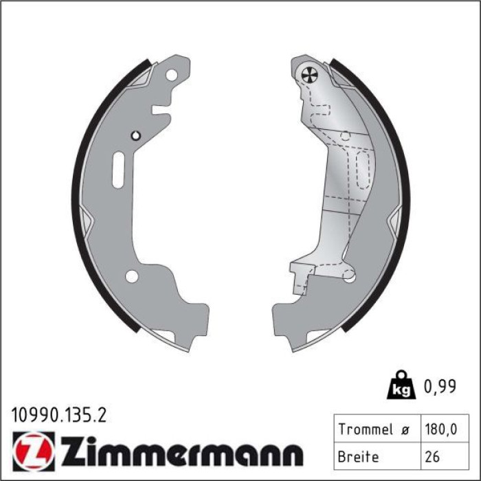 ZIMMERMANN Bremsbacken 10990.135.2