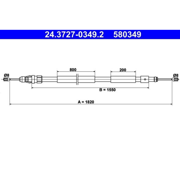 ATE Handbremsseil 24.3727-0349.2 ATE Handbremsseil 24.3727-0349.2