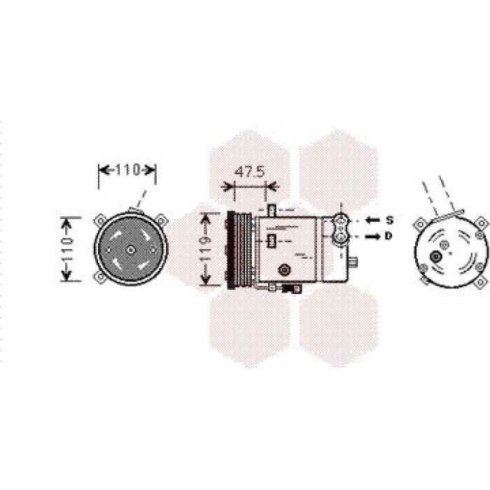 Van Wezel Klimakompressor 3700K277 Van Wezel Klimakompressor 3700K277