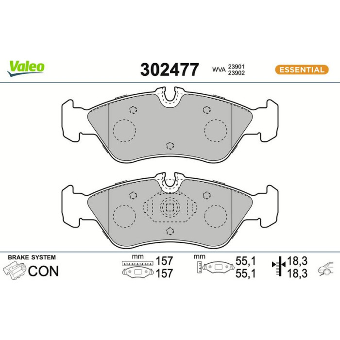 Valeo Bremsbelagsatz 302477 Valeo Bremsbelagsatz 302477