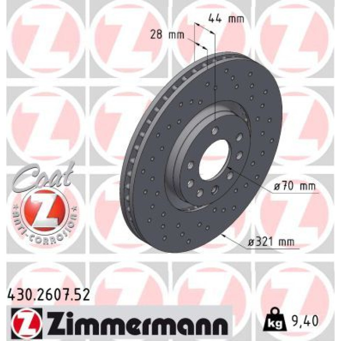 Zimmermann Bremsscheibe Vorderachse Sport 430.2607.52 Zimmermann Bremsscheibe Vorderachse Sport 430.2607.52