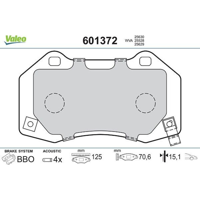 Valeo Bremsbelagsatz 601372 Valeo Bremsbelagsatz 601372