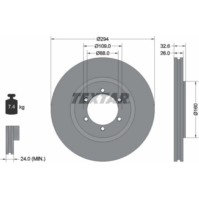 Textar Bremsscheibe 92162600 Textar Bremsscheibe 92162600