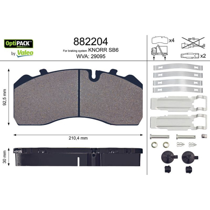 Valeo Bremsbelagsatz 882204 Valeo Bremsbelagsatz 882204