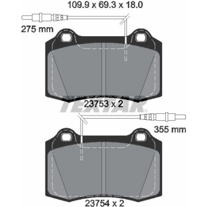 Textar Bremsbelagsatz 2375301 Textar Bremsbelagsatz 2375301