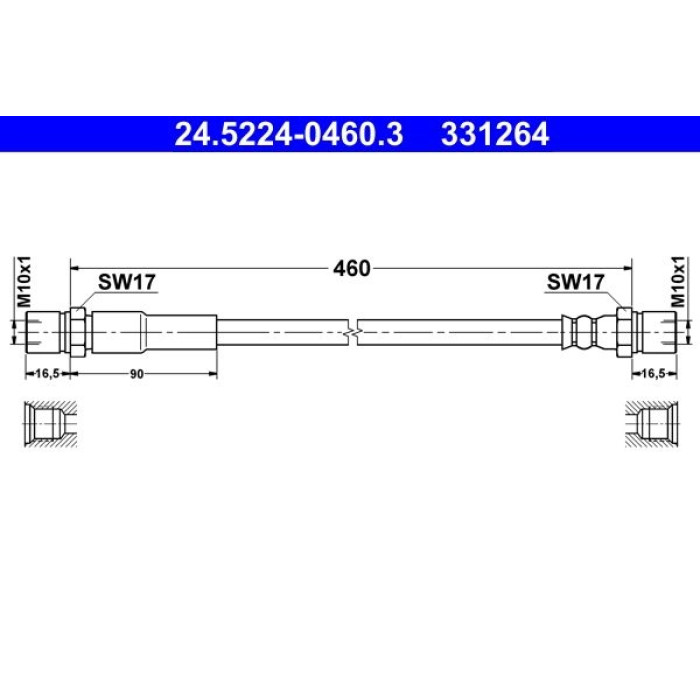 ATE Bremsschlauch 24.5224-0460.3 ATE Bremsschlauch 24.5224-0460.3