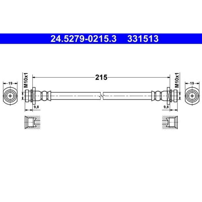 ATE Bremsschlauch 24.5279-0215.3 ATE Bremsschlauch 24.5279-0215.3