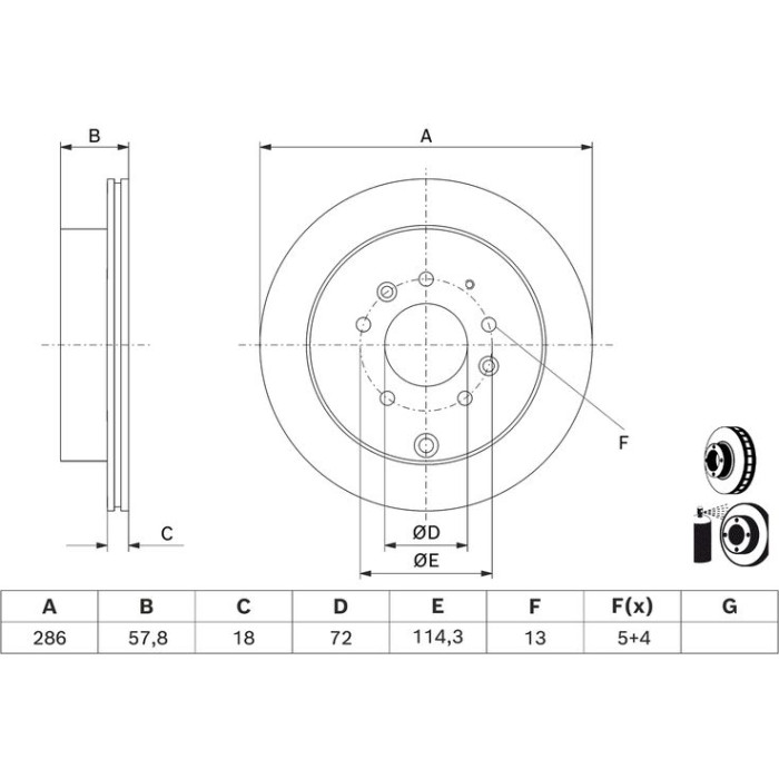 Bosch Bremsscheibe 0 986 479 D78 Bosch Bremsscheibe 0 986 479 D78