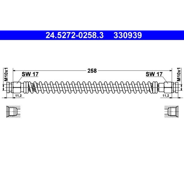 ATE Bremsschlauch 24.5272-0258.3 ATE Bremsschlauch 24.5272-0258.3