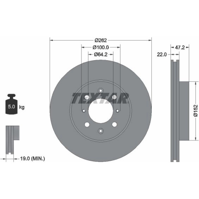Textar Bremsscheibe 92070600