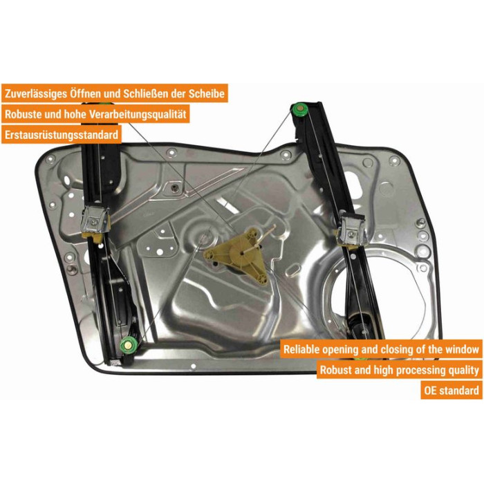 VAICO V10-9848 Fensterheber vorne rechts, mit Trägerplatte, elektrisch, ohne Motor VAICO V10-9848 Fensterheber vorne rechts, mit Trägerplatte, elektrisch, ohne Motor