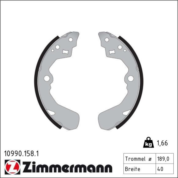 ZIMMERMANN Bremsbacken 10990.158.1 ZIMMERMANN Bremsbacken 10990.158.1