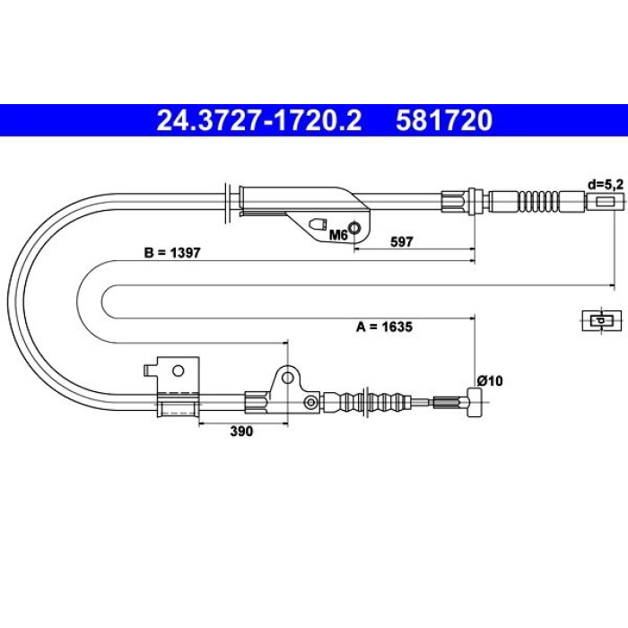 ATE Handbremsseil 24.3727-1720.2 ATE Handbremsseil 24.3727-1720.2