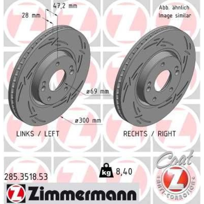 Zimmermann Bremsscheibe 285.3518.53 Zimmermann Bremsscheibe 285.3518.53