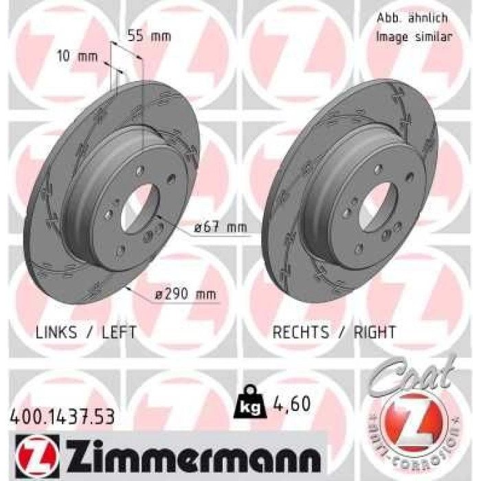 Zimmermann Bremsscheibe 400.1437.53 Zimmermann Bremsscheibe 400.1437.53