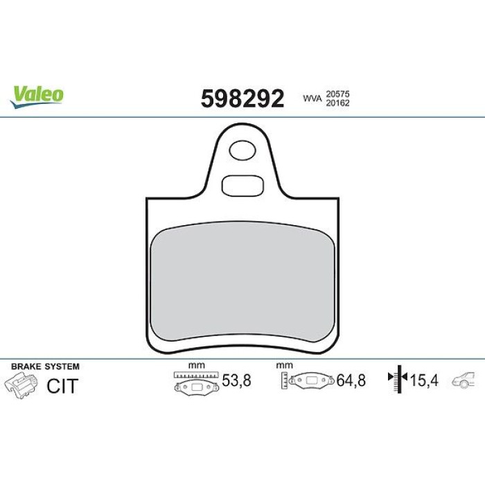 Valeo Bremsbelagsatz 598292 Valeo Bremsbelagsatz 598292