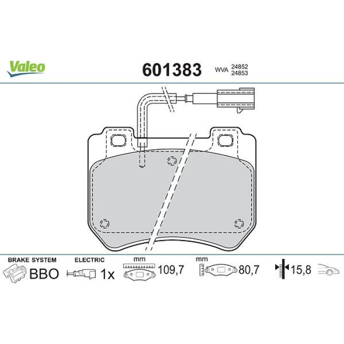 Valeo Bremsbelagsatz 601383 Valeo Bremsbelagsatz 601383