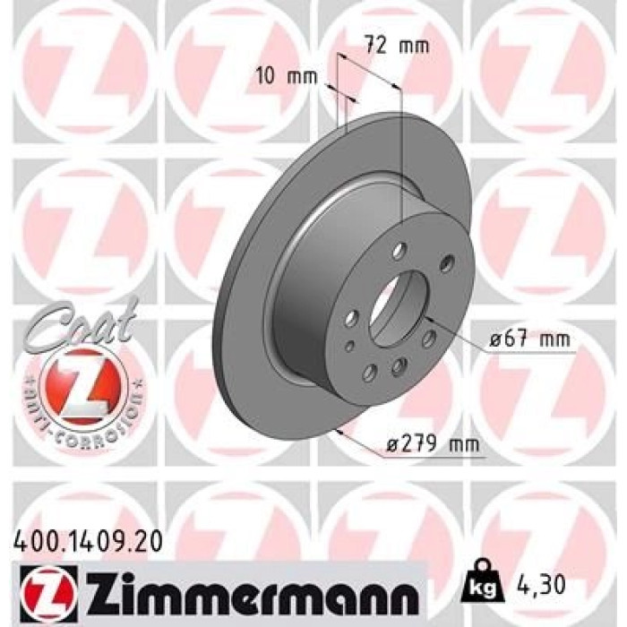 Zimmermann Bremsscheibe 400.1409.20 Zimmermann Bremsscheibe 400.1409.20