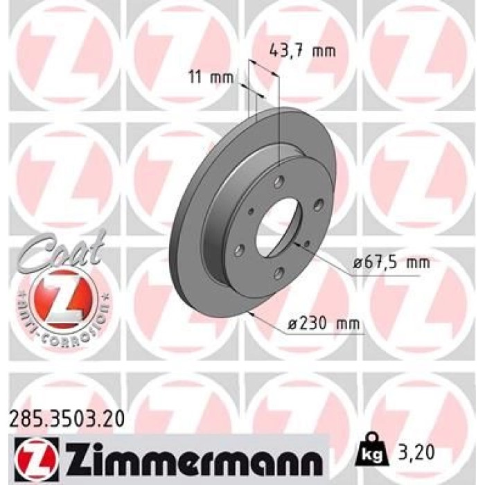Zimmermann Bremsscheibe 285.3503.20 Zimmermann Bremsscheibe 285.3503.20