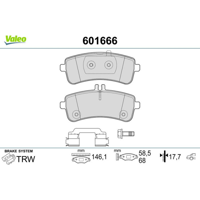 Valeo Bremsbelagsatz 601666 Valeo Bremsbelagsatz 601666