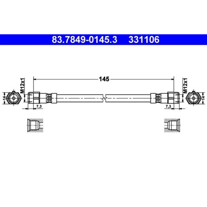 ATE Bremsschlauch 83.7849-0145.3 ATE Bremsschlauch 83.7849-0145.3