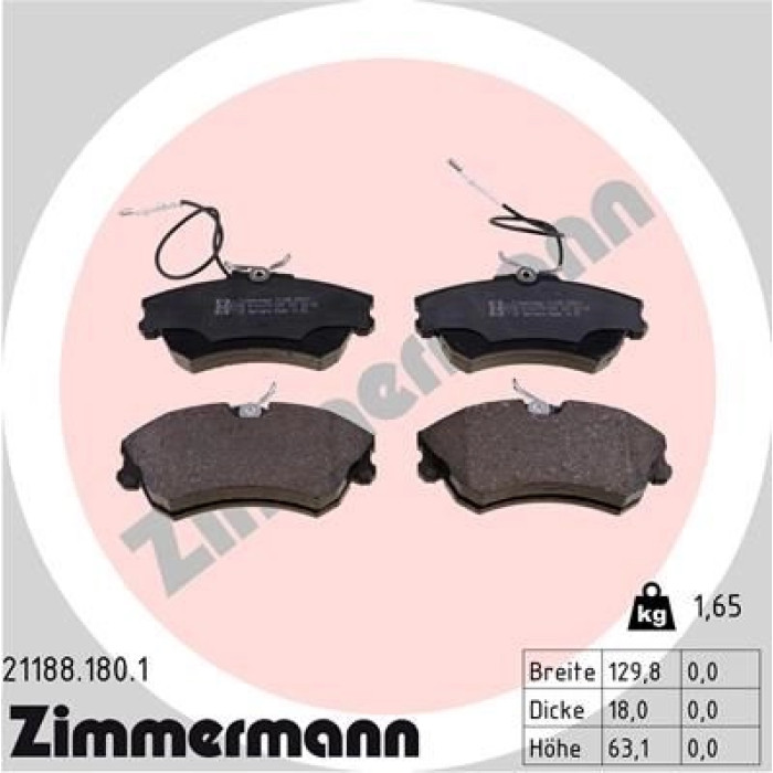ZIMMERMANN Bremsbeläge 21188.180.1